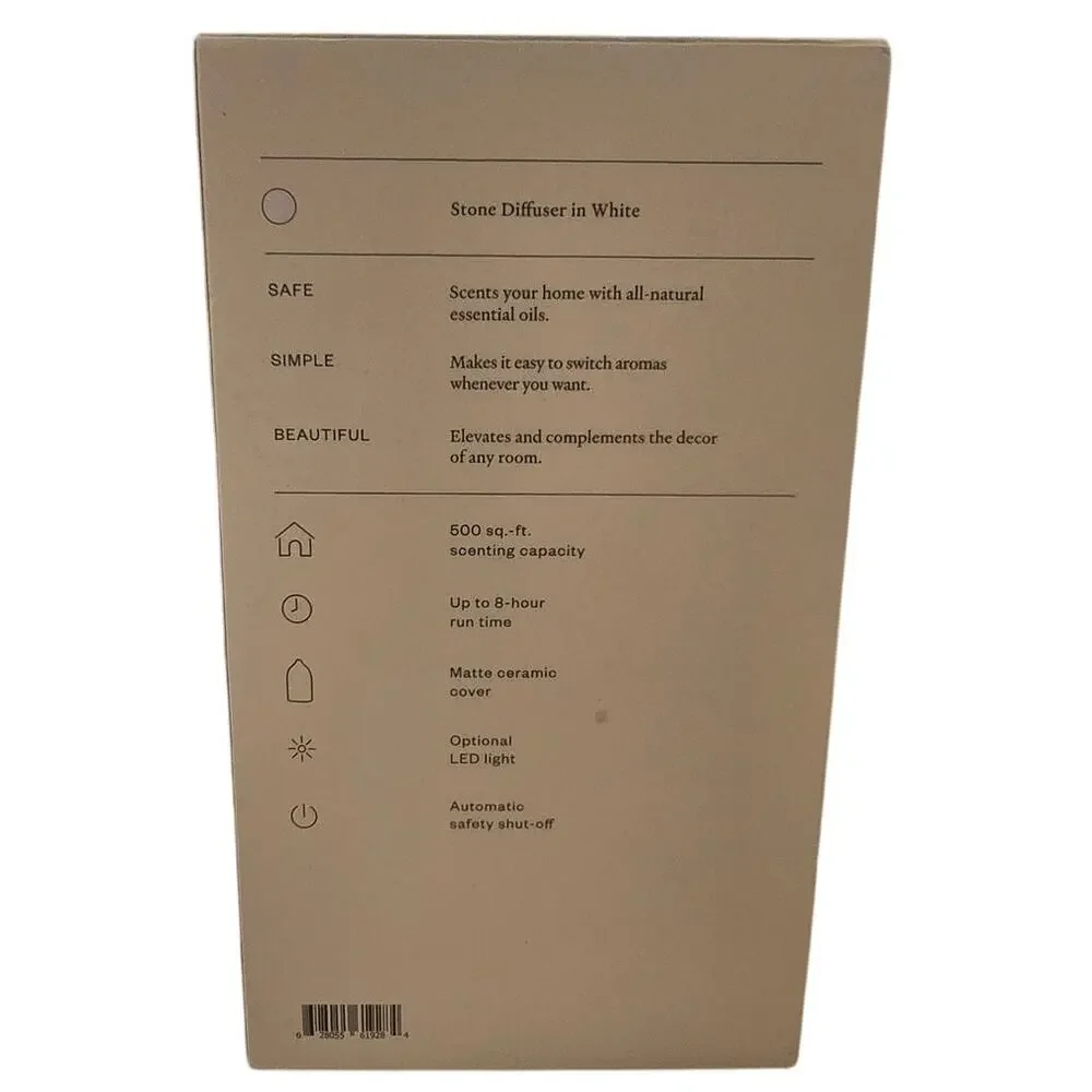 VITRUVI White Stone Oil Air Diffuser New in Box